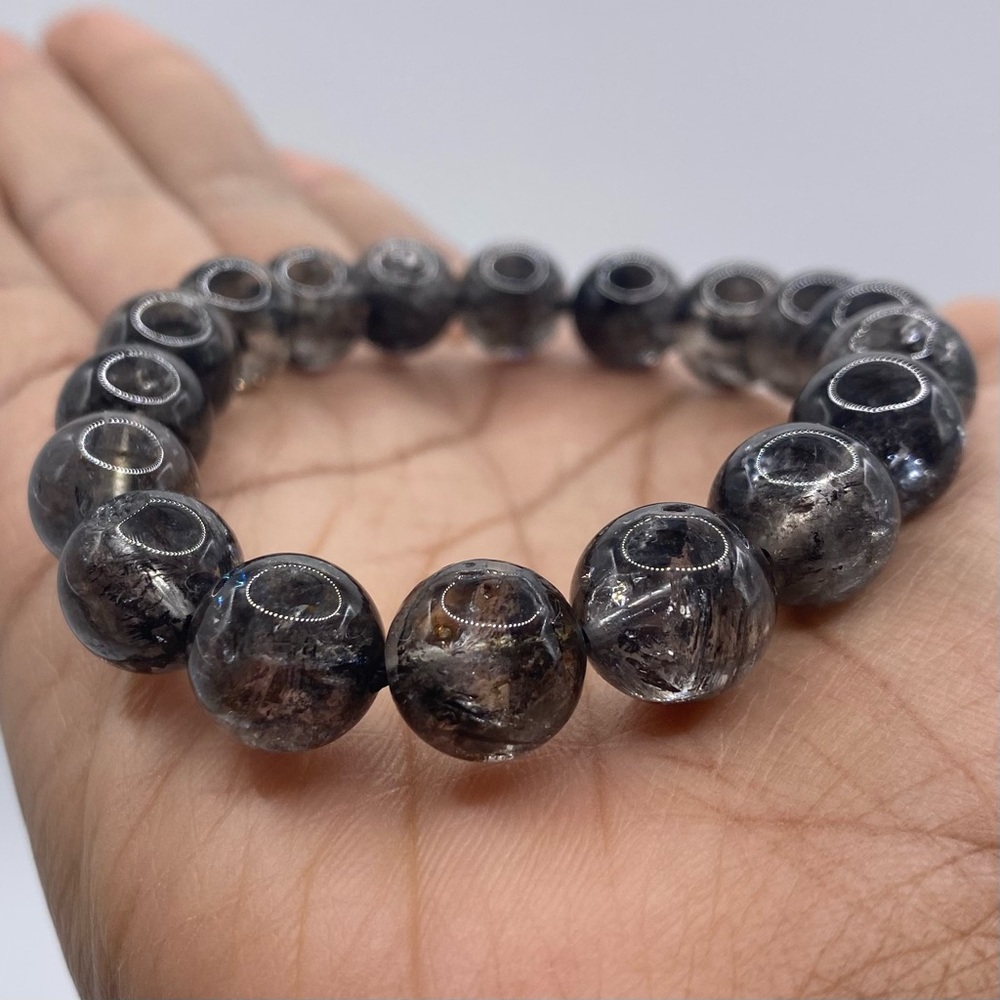 High Quality Herkimer Diamond Crystal Bracelet 11.5mm - Picture 5 of 9